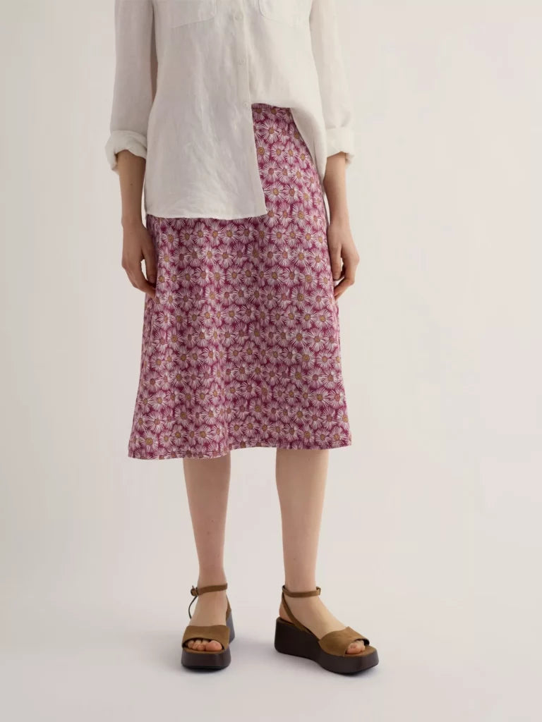 Seasalt Cornwall Rose Skirt Calf in Painted Asters Dark Freesia