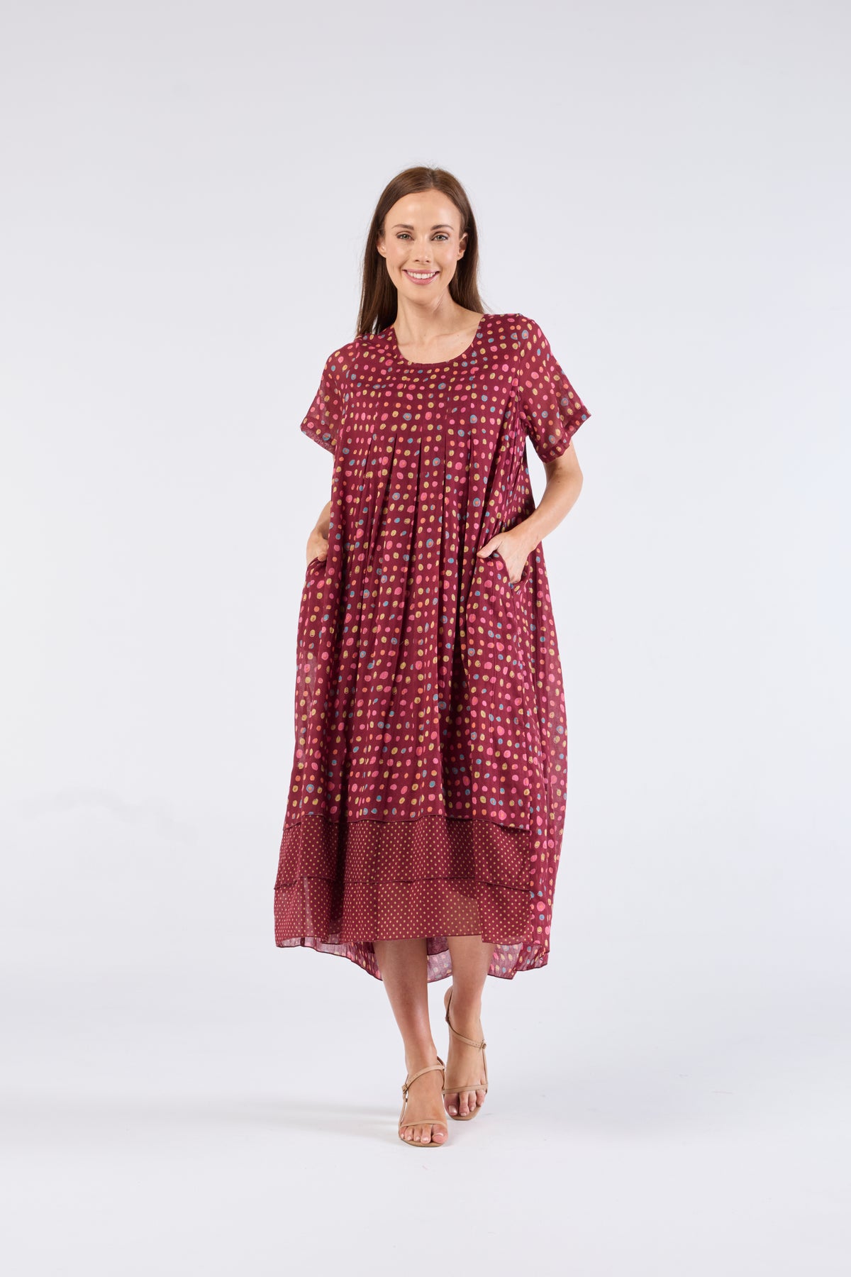 Au Hasard D'un Voyage Short Sleeve Dress in Cosmos Dot