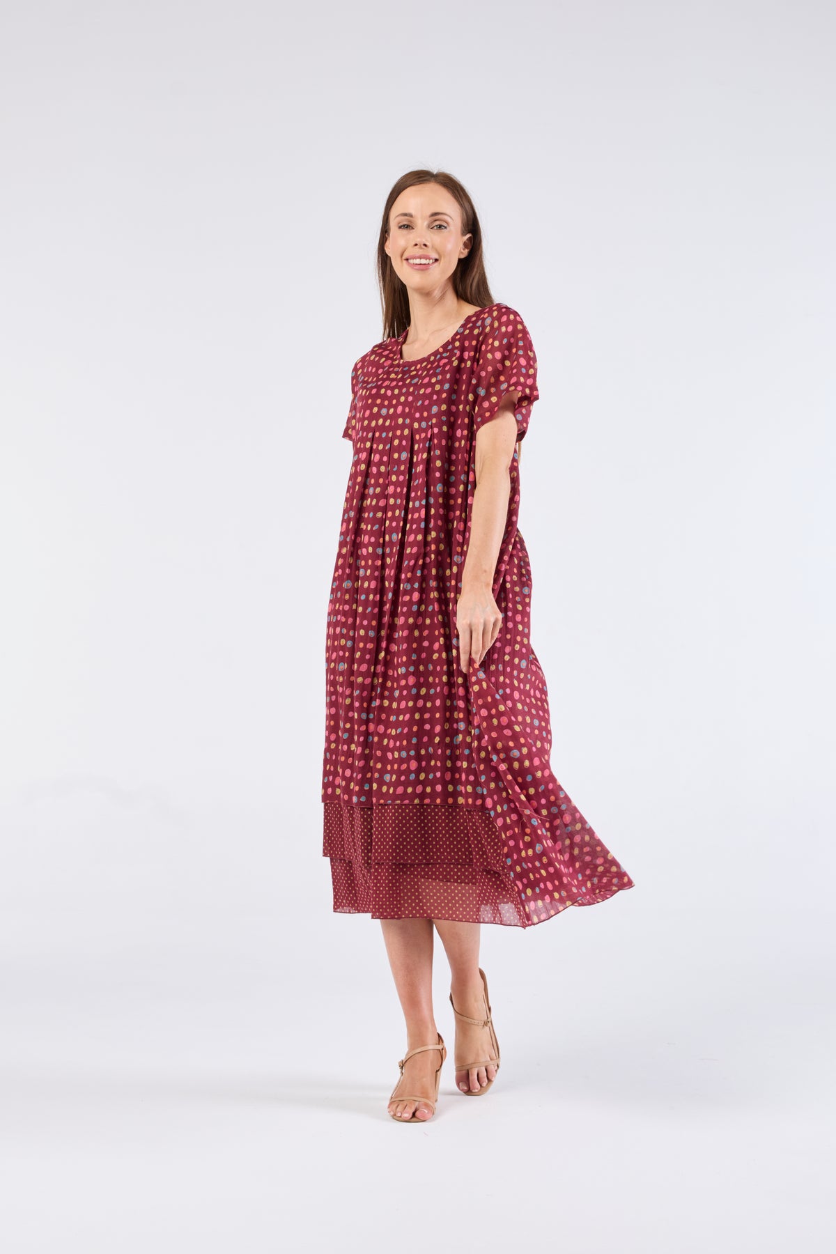 Au Hasard D'un Voyage Short Sleeve Dress in Cosmos Dot