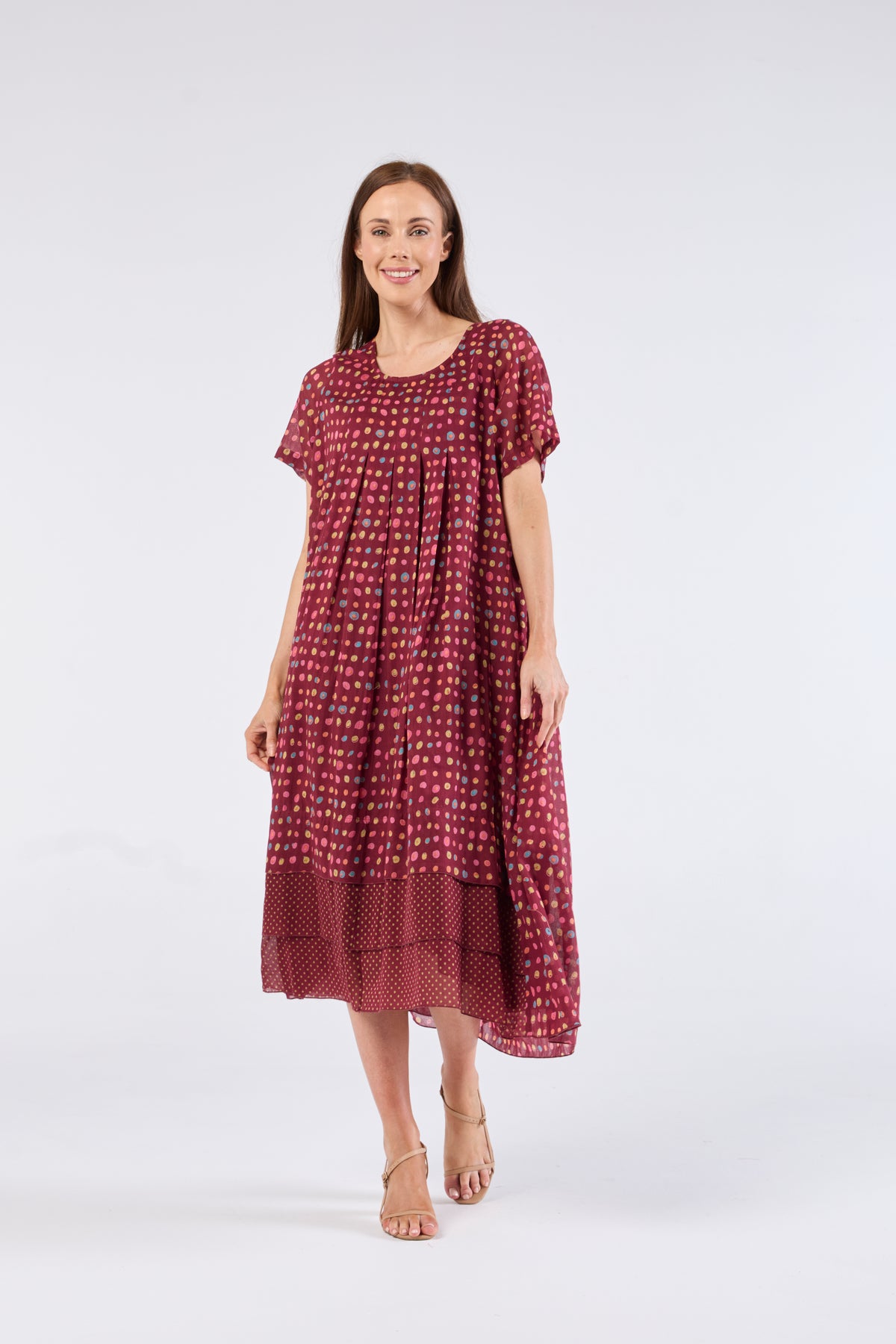 Au Hasard D'un Voyage Short Sleeve Dress in Cosmos Dot