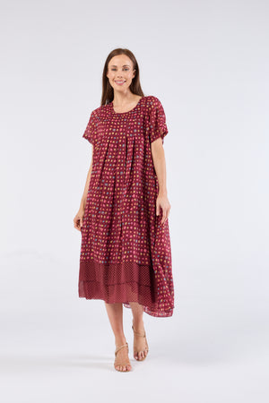 Au Hasard D'un Voyage Short Sleeve Dress in Cosmos Dot