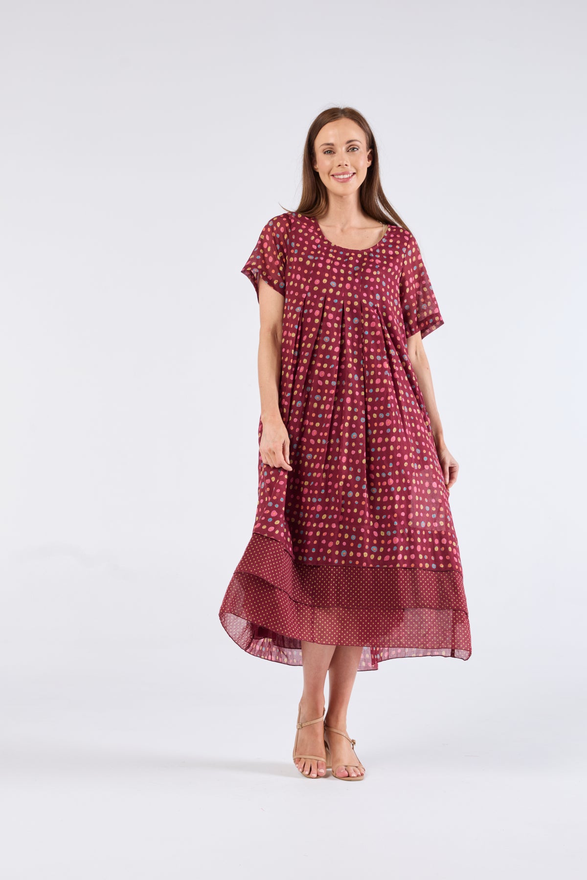 Au Hasard D'un Voyage Short Sleeve Dress in Cosmos Dot