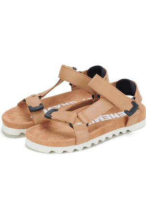 Rollie Sandal Tooth Wedge in Soft Tan