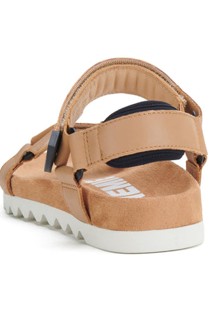 Rollie Sandal Tooth Wedge in Soft Tan