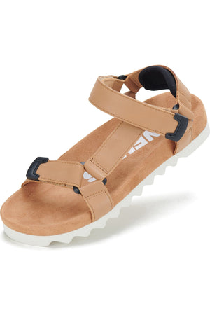 Rollie Sandal Tooth Wedge in Soft Tan