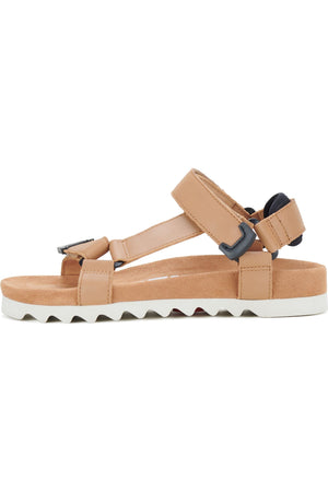 Rollie Sandal Tooth Wedge in Soft Tan