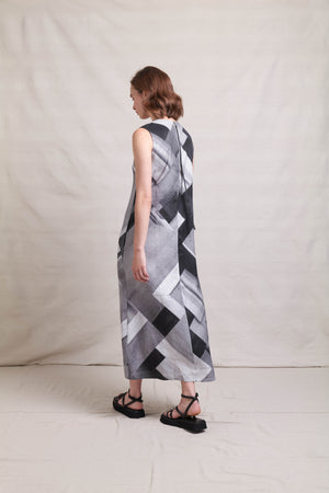 Neris Sphere Dress in Sphere Print LInen