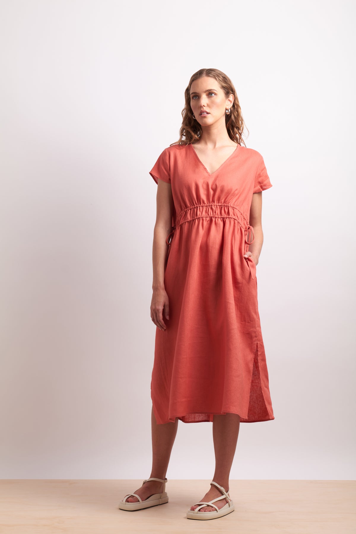 Neris Drawn in Dress in Paprika