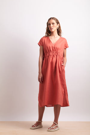 Neris Drawn in Dress in Paprika