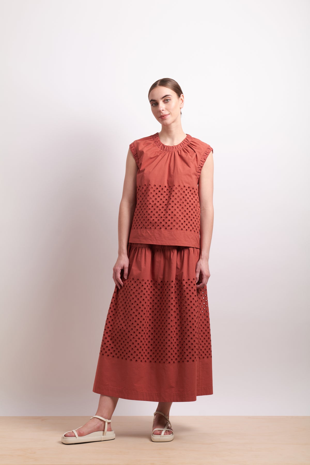 Neris Spot On Skirt in Cinnabar