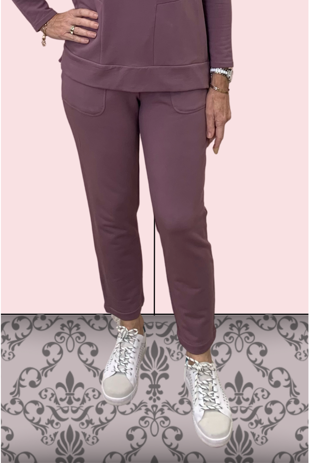 Foil Soft Touch Jogger in Mulberry