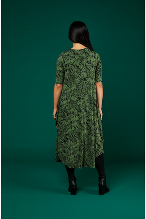 Tani Original Tri Dress in Tiger Green Print