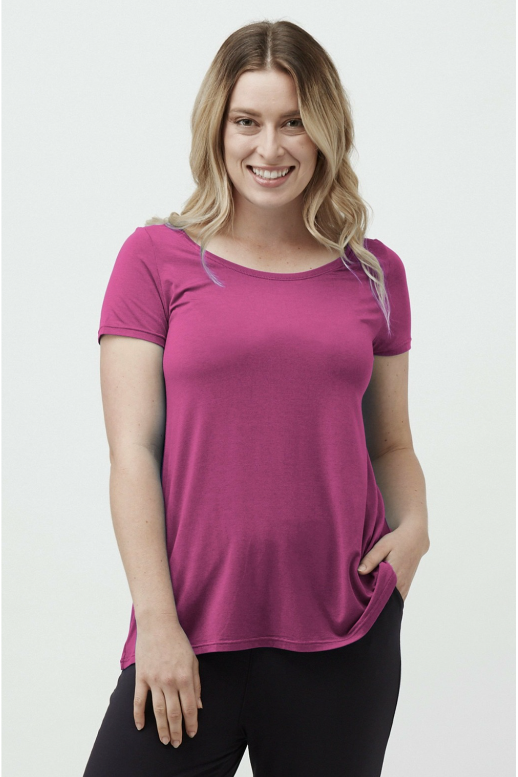 Tani Swing Short Sleeve Tee Top Plain Colours