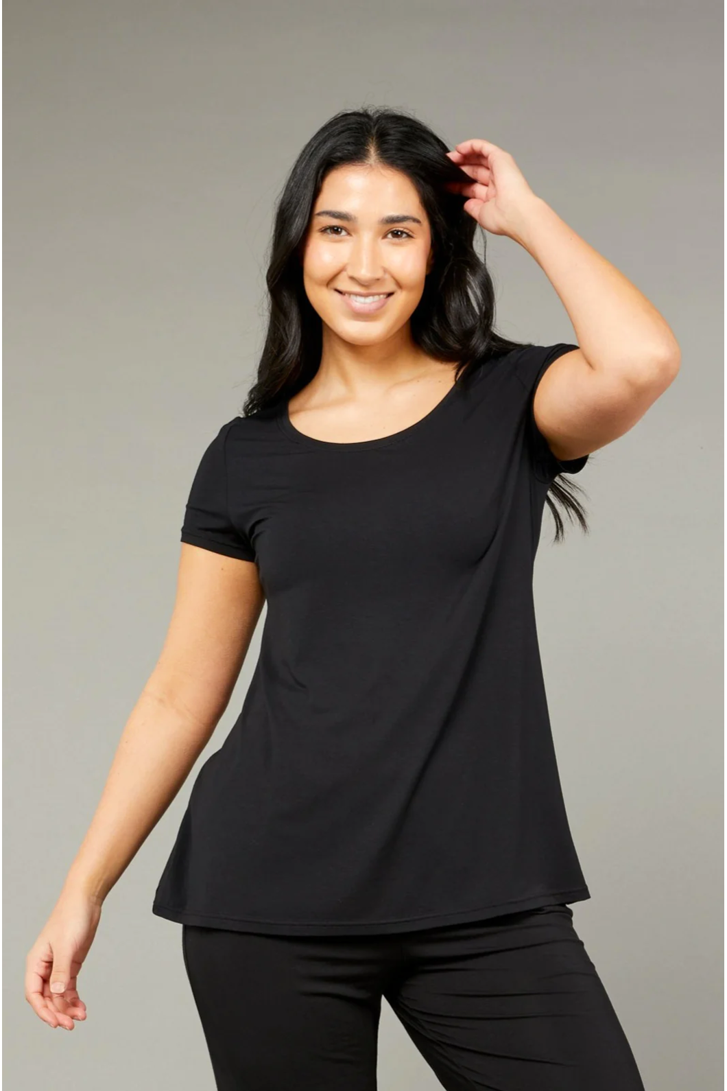 Tani Swing Short Sleeve Tee Top Plain Colours