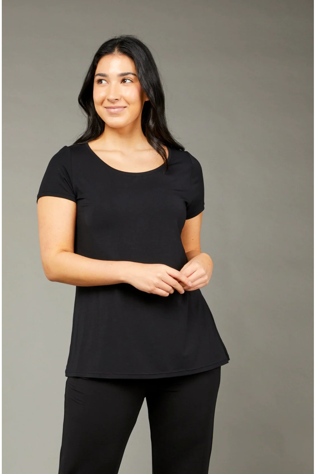 Tani Swing Short Sleeve Tee Top Plain Colours