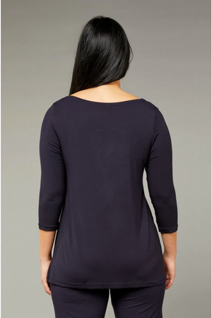 Tani 3/4 sleeve scoop neck swing top in plain colours