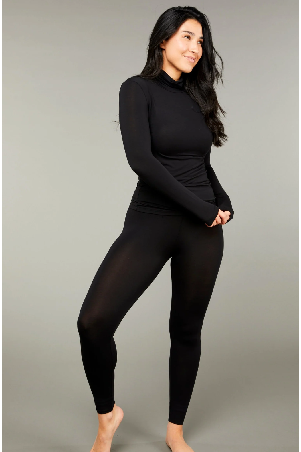 Tani Long Sleeve Turtle Neck Top in Plain colours