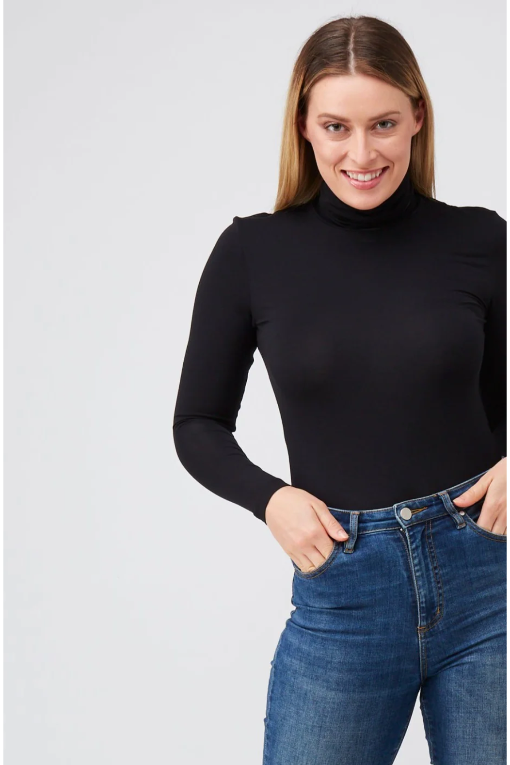 Tani Long Sleeve Turtle Neck Top in Plain colours