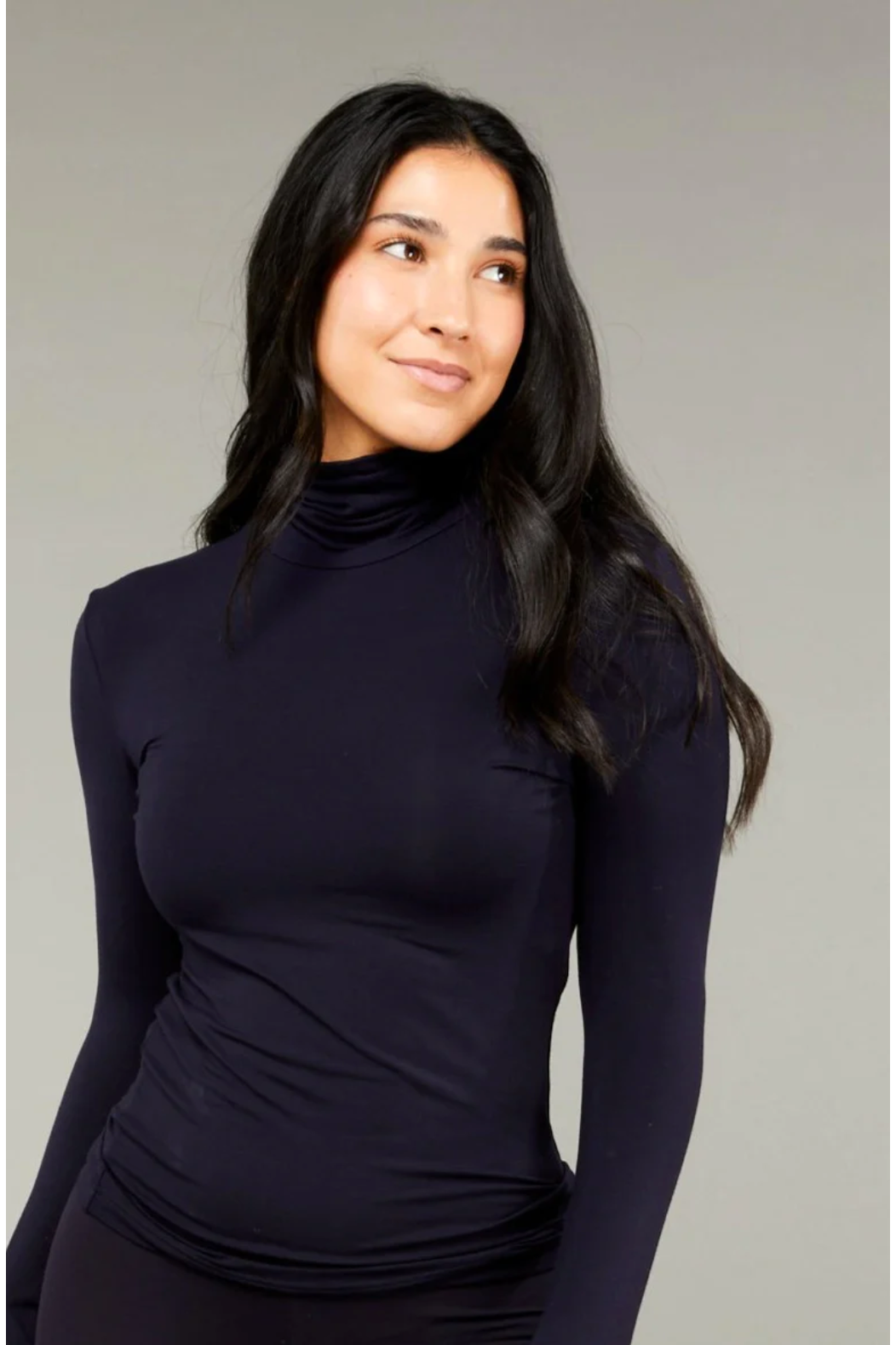 Tani Long Sleeve Turtle Neck Top in Plain colours