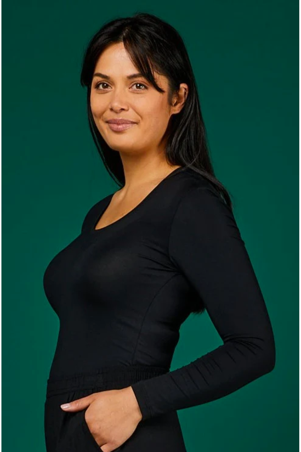 Tani Long Sleeve Scoop neck Tee Top