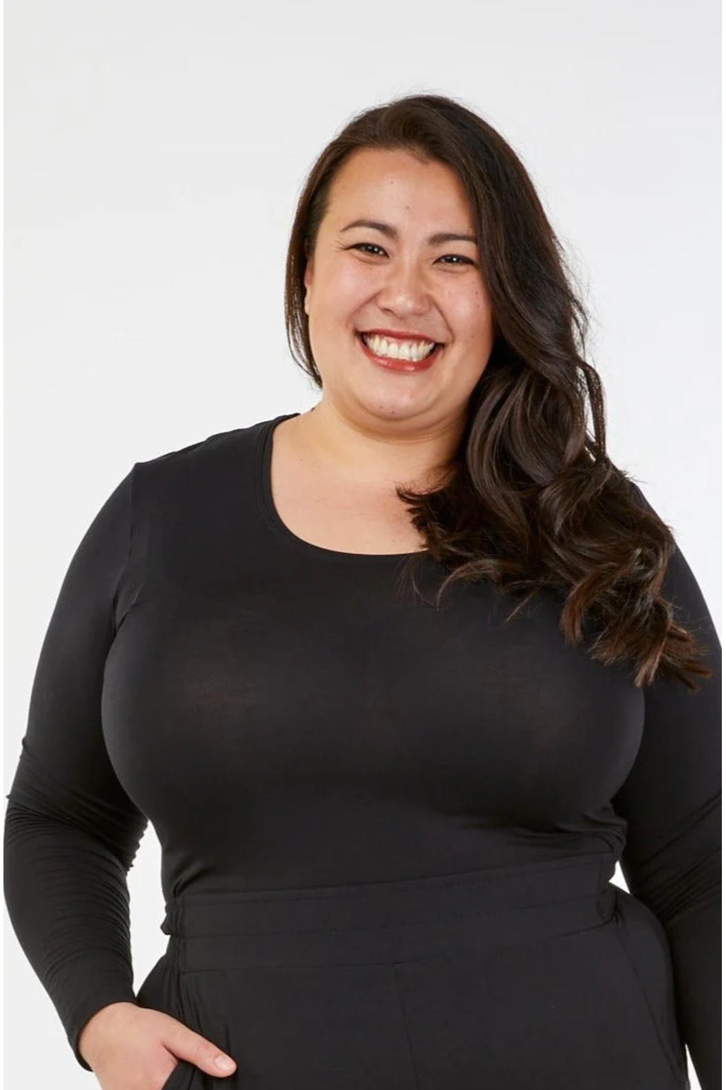 Tani Long Sleeve Scoop neck Tee Top