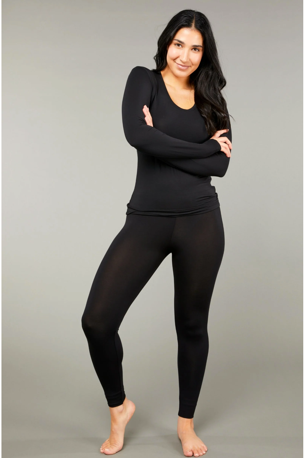 Tani Long Sleeve Scoop neck Tee Top