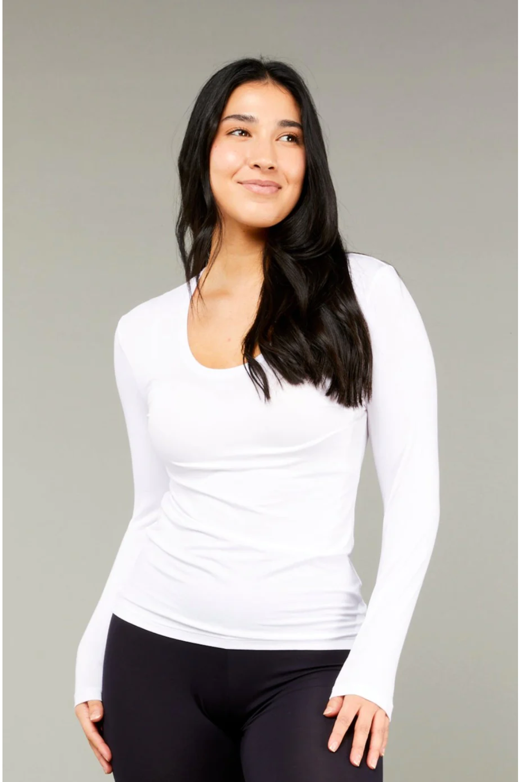 Tani Long Sleeve Scoop neck Tee Top