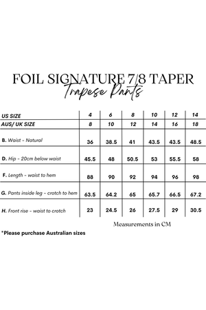 Foil Signature 7/8 Taper Trapeze Pants in True Navy