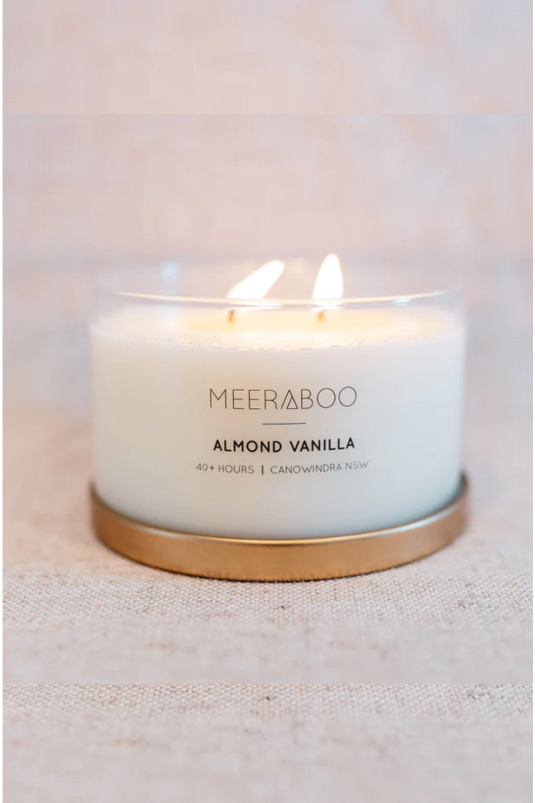 Meeraboo Candle Almond Vanilla Gold Lid Soy Candle