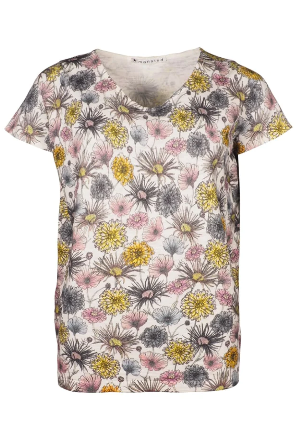 Mansted Denmark Quilla Floral Print Top in Black