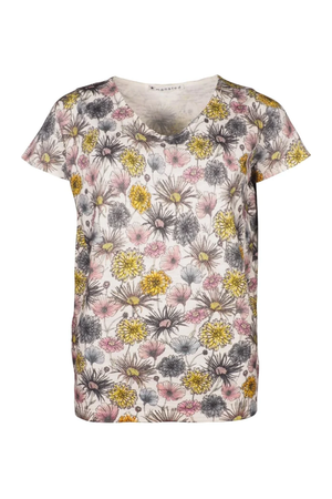 Mansted Denmark Quilla Floral Print Top in Black