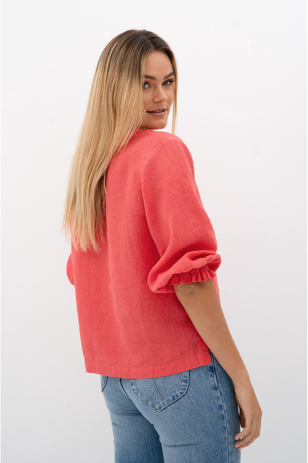 Humidity Tulum Blouse in Poppy