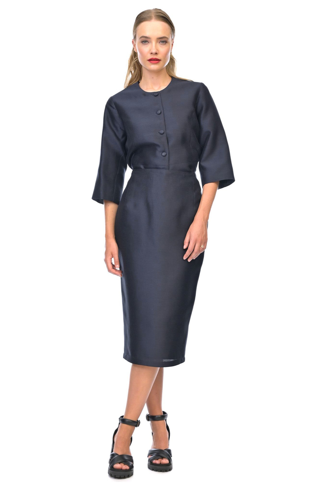 Megan Salmon Corisia Madmen Skirt in Navy