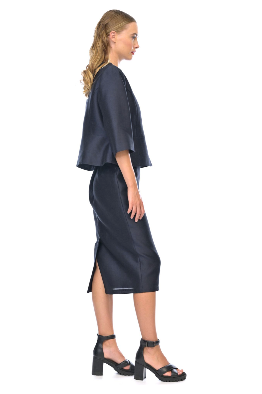 Megan Salmon Corisia Madmen Skirt in Navy