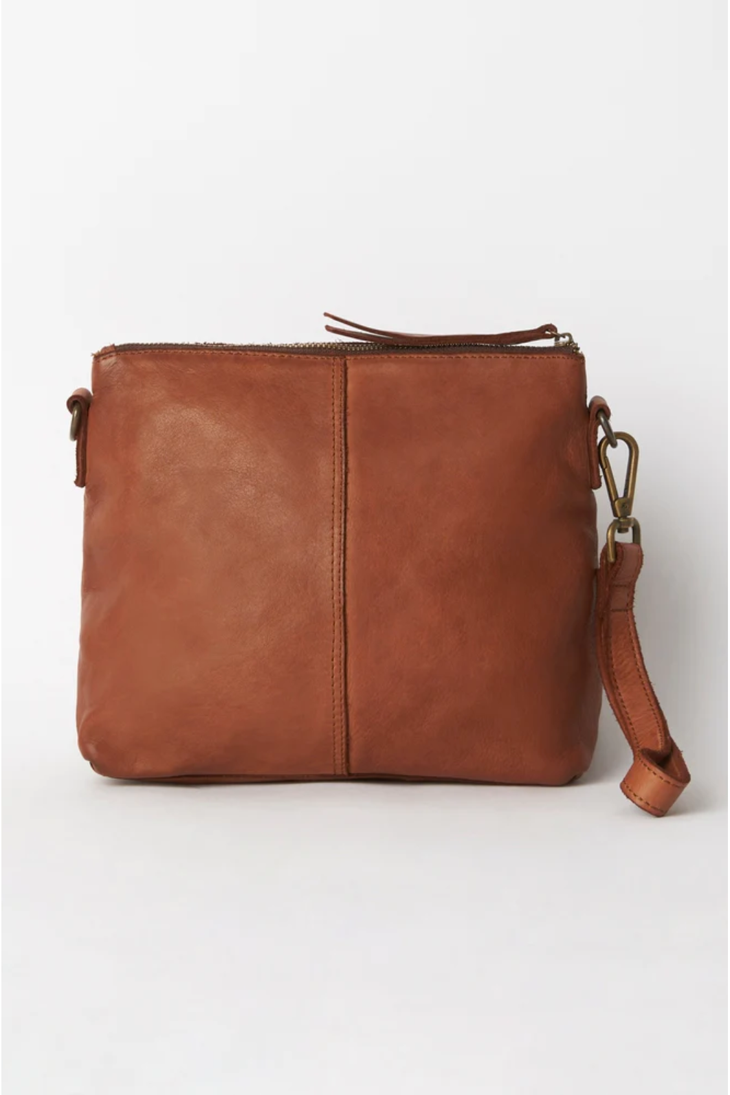 JUJU & Co Large Essential Leather Pouch in Cognac