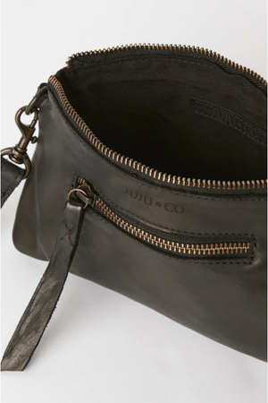JUJU & Co Small Essential Leather Pouch in Black