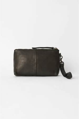 JUJU & Co Small Essential Leather Pouch in Black