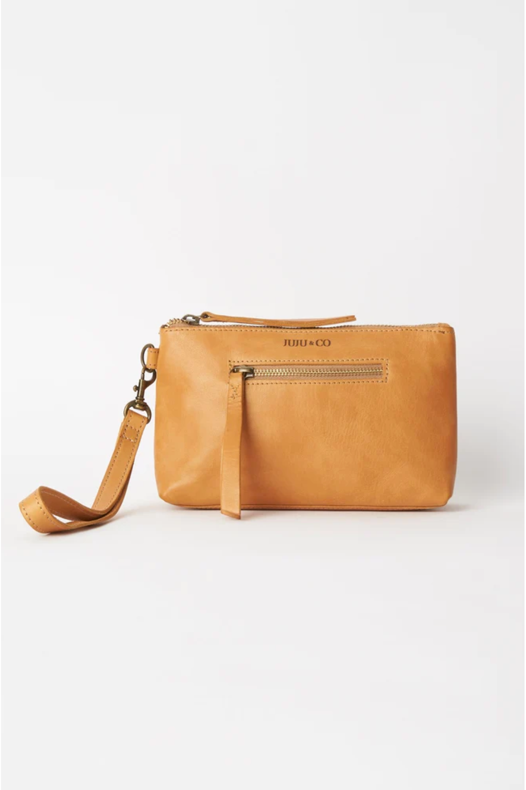 JUJU & Co Small Essential Leather Pouch in Tan