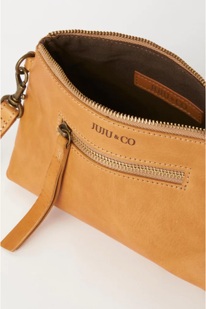 JUJU & Co Small Essential Leather Pouch in Tan