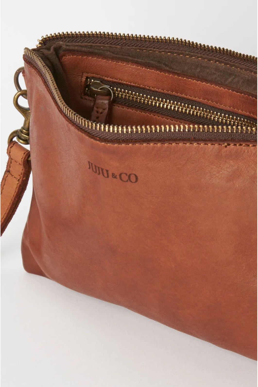 JUJU & Co Monterey Crossbody Leather bag in Cognac