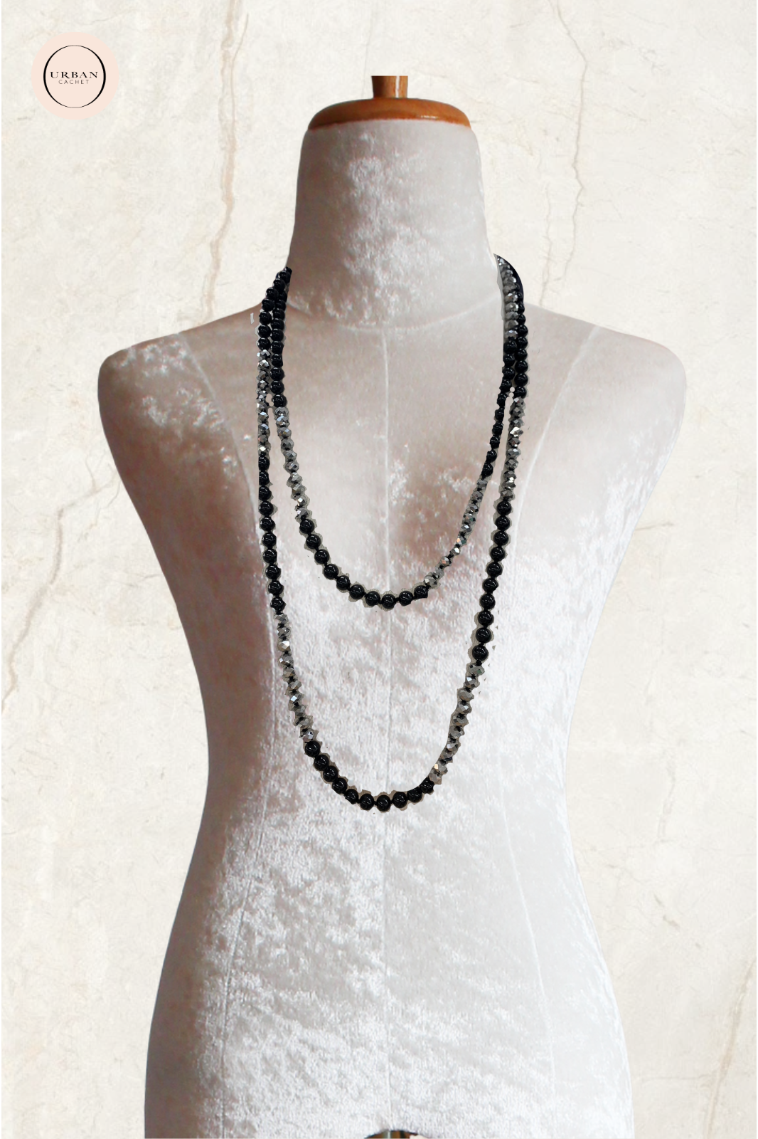 Chrysalini Jewellery Black Pearl/crystal  Diamonte Necklace