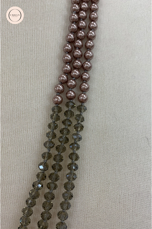 Chrysalini Jewellery Brown Pearl Diamonte Necklace