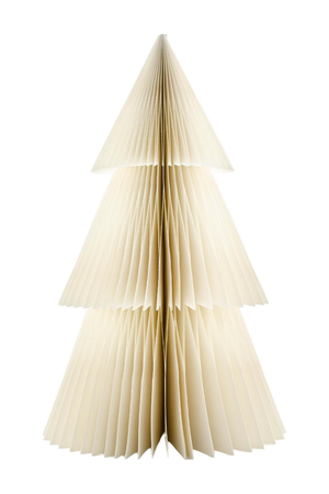 Nordic Rooms Deluxe Standing Tree Ornament in Off White with Glitter edges
