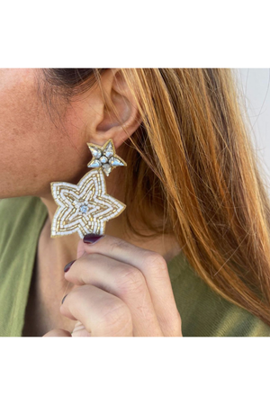 Anna Nova Australia Hand Beaded Earrings in Stars