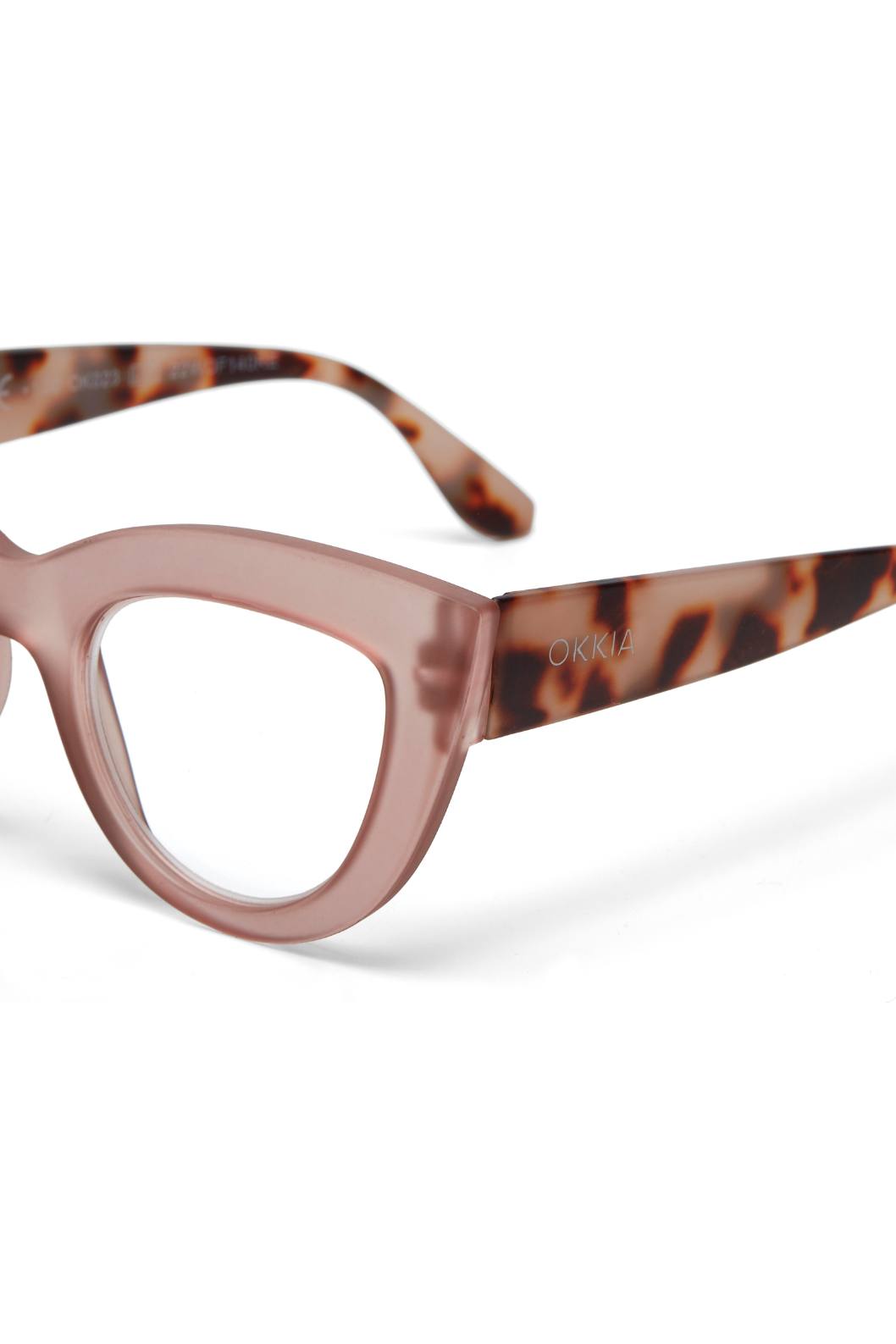 OKKIA Claudia Reading Glasses in Pink Havana
