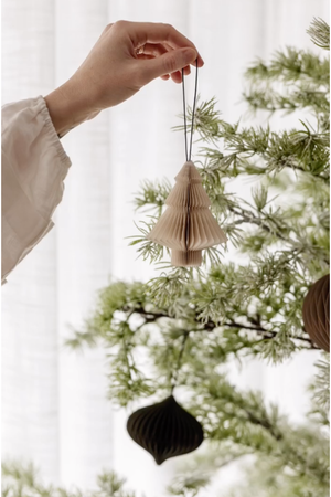 Nordic Rooms Off White Paper Tree Ornament With Silver