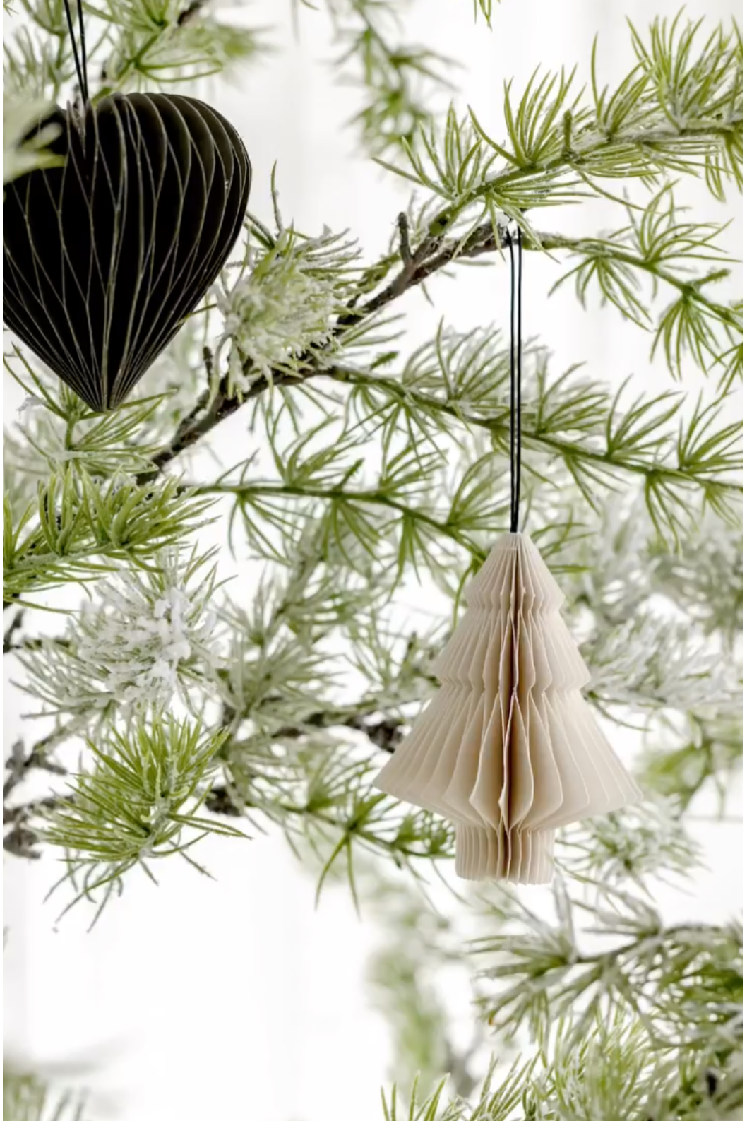 Nordic Rooms Off White Paper Tree Ornament With Silver