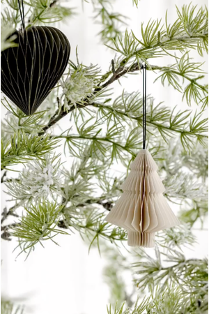 Nordic Rooms Off White Paper Tree Ornament With Silver