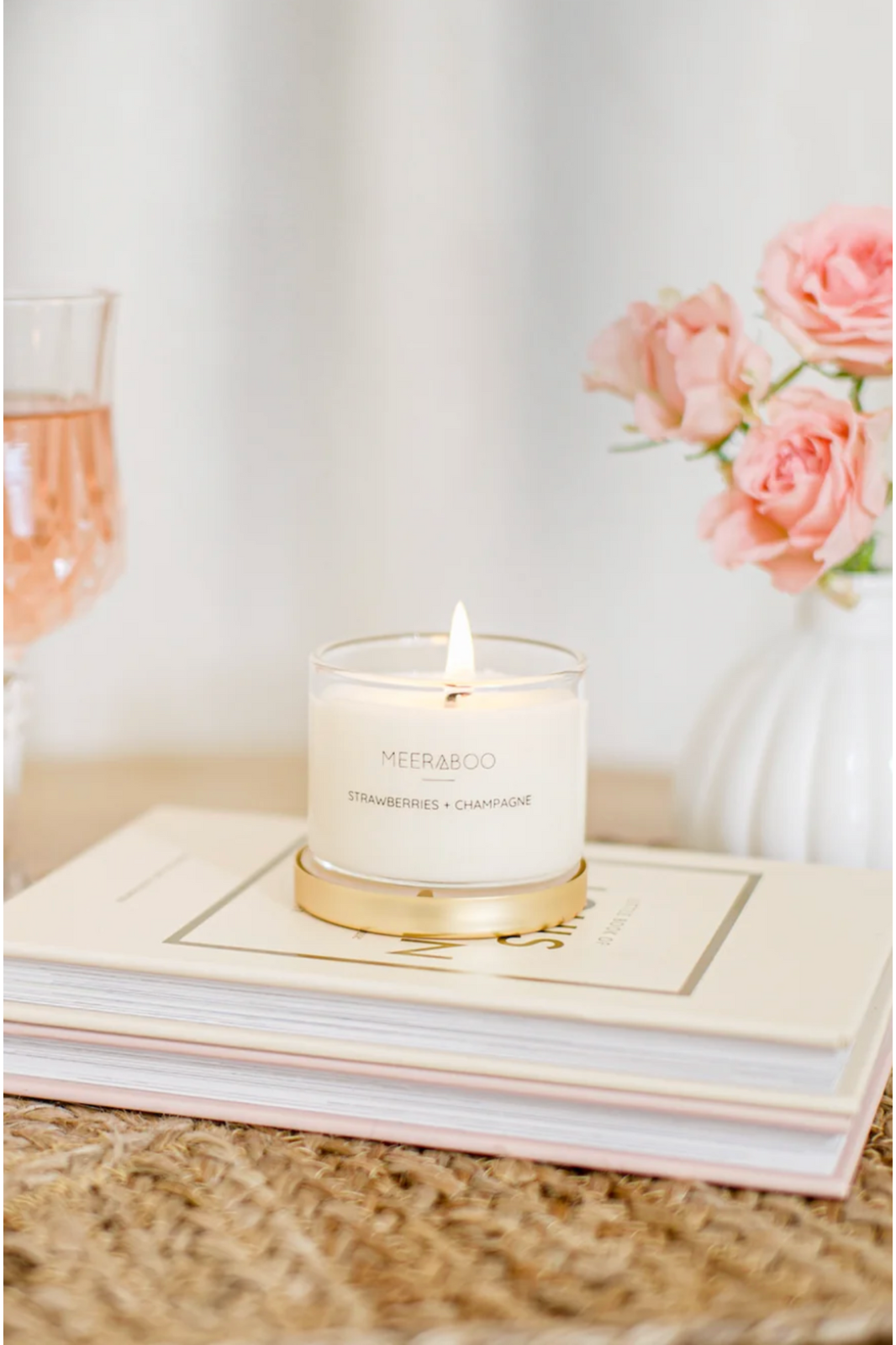 Meeraboo Candle Golden Girl Mini Candle in Strawberries + Champagne