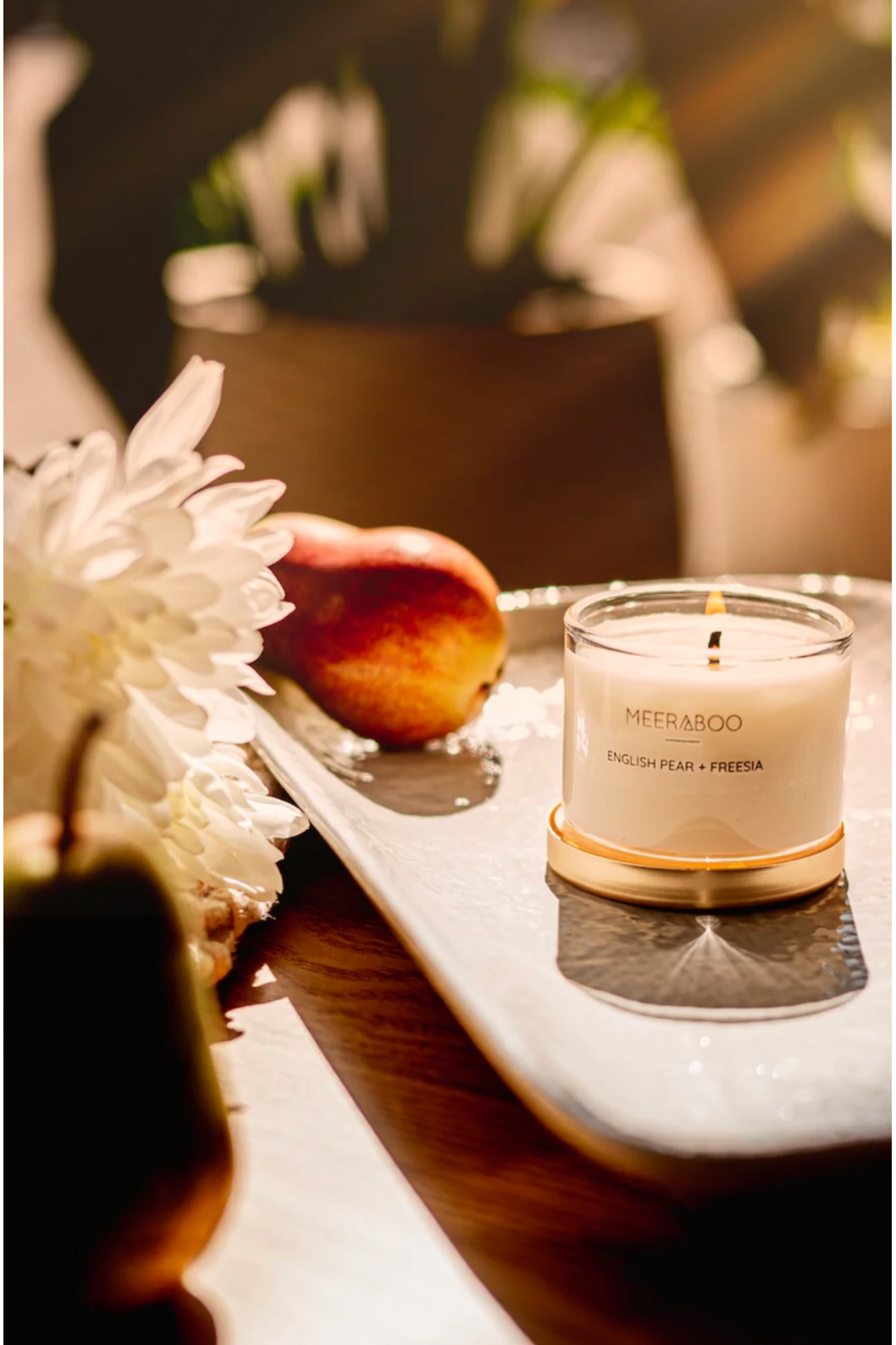 Meeraboo Candle Golden Girl Mini Candle in English Pear+ Freesia